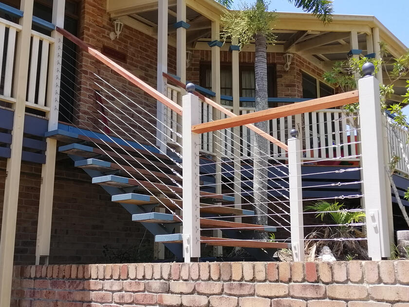 Timber &amp; Stainless Steel Balustrade in Mount Cotton
